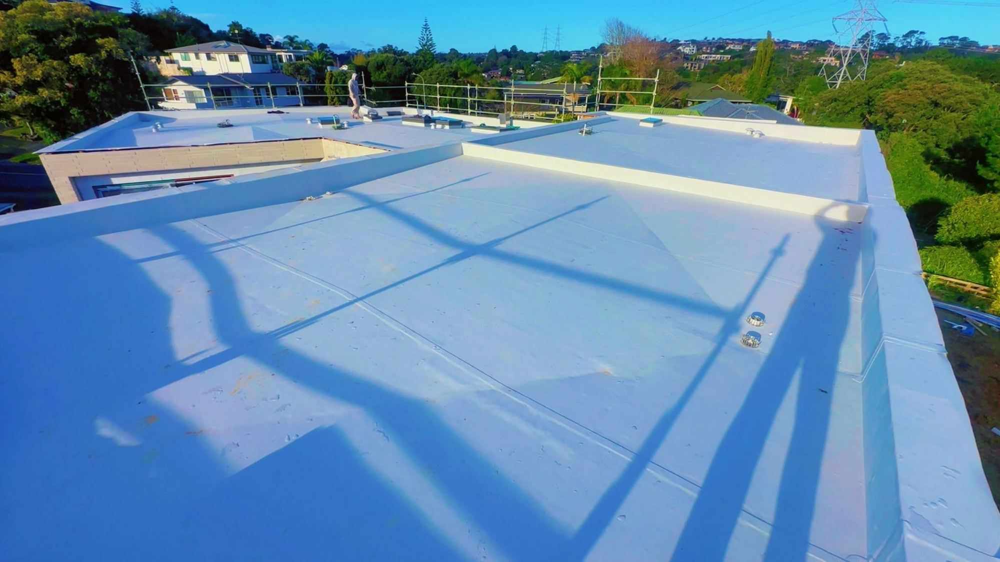 Large membrane roof area on a North Shore property